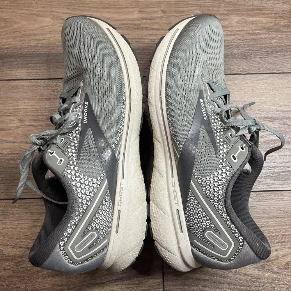 Brooks Men's Ghost 14 Running Shoes Size 12.5 Grey/Grey EU 46.5 Lace up Sneakers